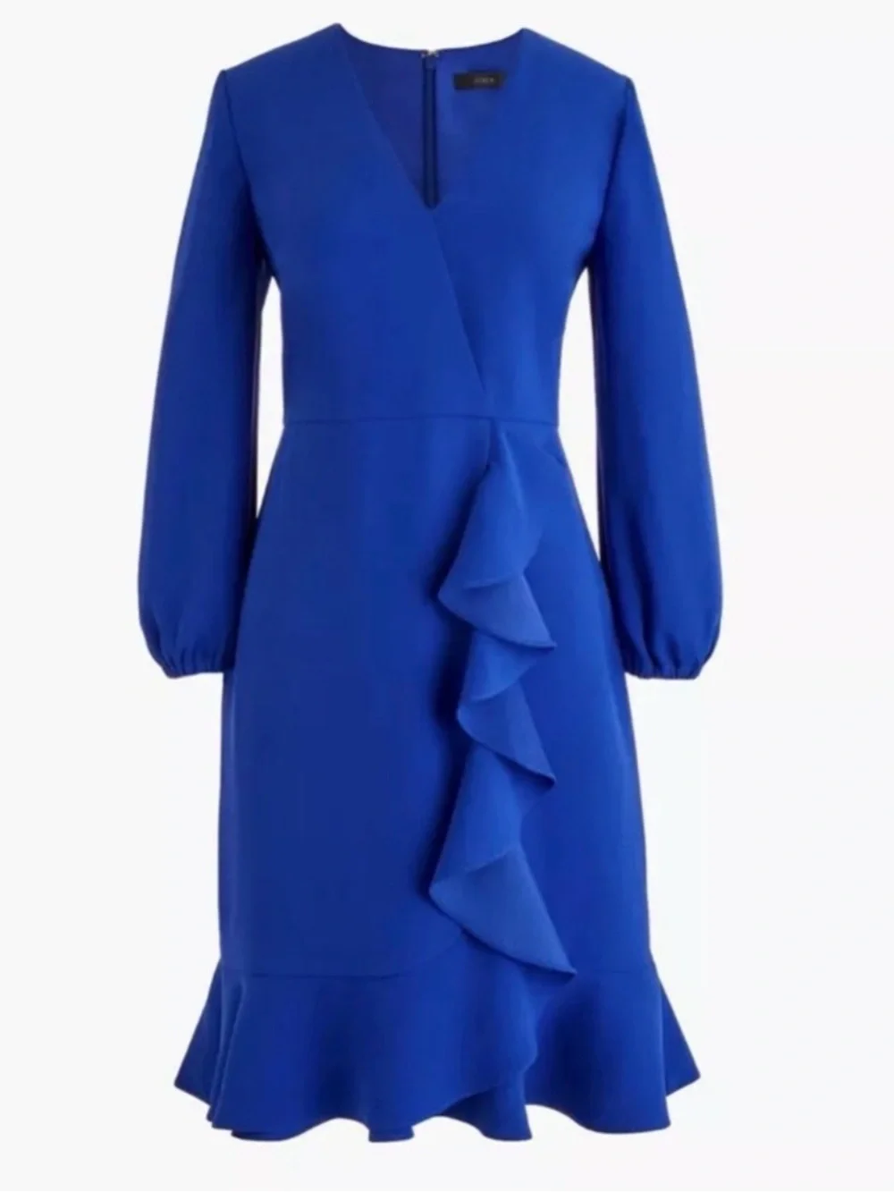 J. Crew Cobalt Blue Long-Sleeve Wrap Dress